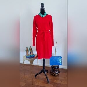 Elegant Red Long Sleeve Dress